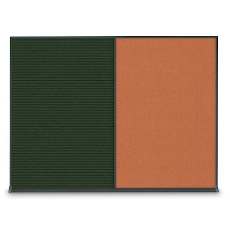 United Visual Products Double Door Radius Corkboard, 60"X36", B, UV8004-BRONZE-DBURGU UV8004-BRONZE-DBURGU